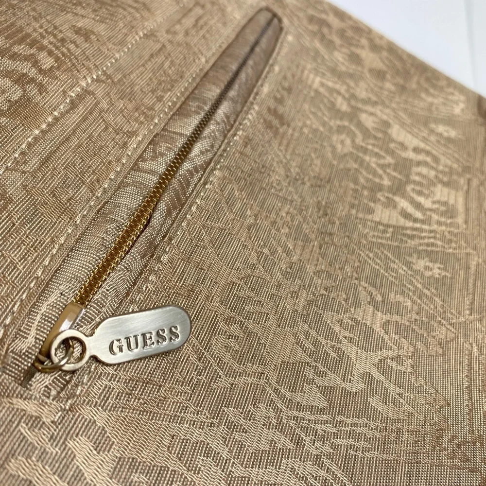 Guess Golden Floral Pattern Tote Bag